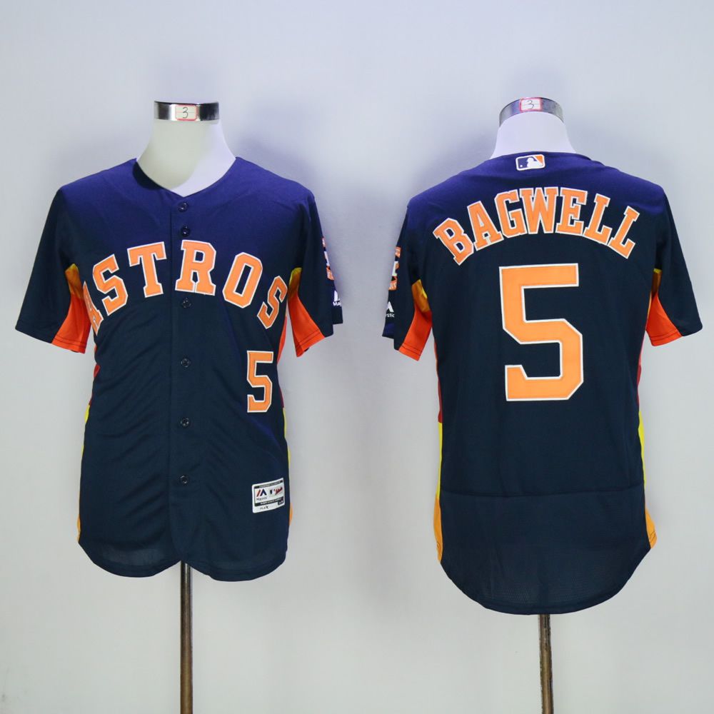 Men Houston Astros 5 Bagwell Blue MLB Jerseys